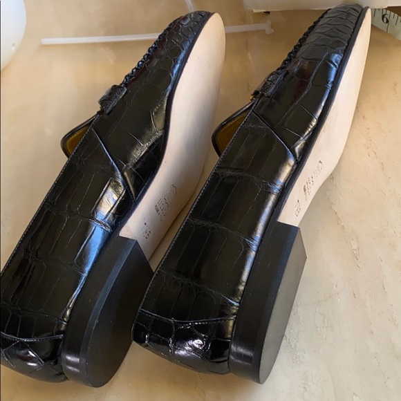 ESCADA black “cocodrillo” embossd leather loafers - Picture 9 of 13